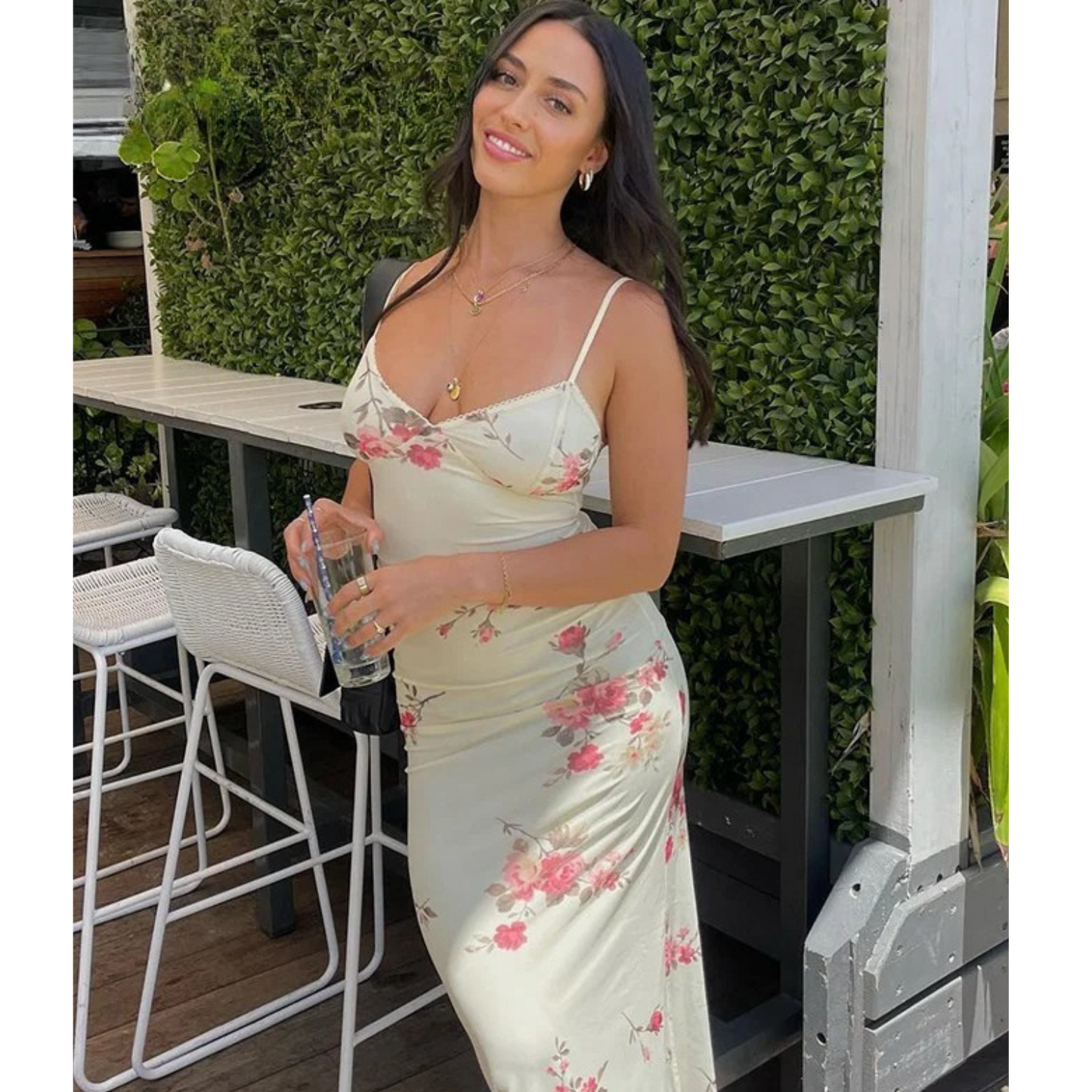 Elegant Floral Backless Maxi Dress - Perfect for Parties