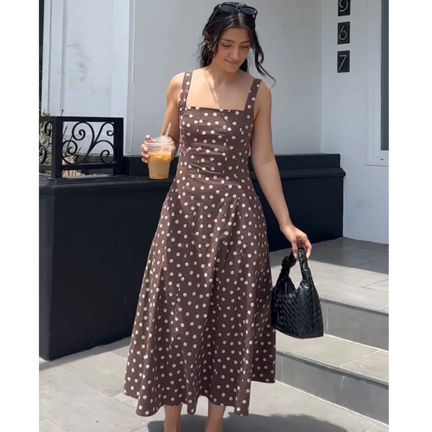 Polka Dot Maxi Dress - Sleeveless Elegance