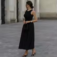 Elegance in Motion: Women's Sleeveless Long Dress