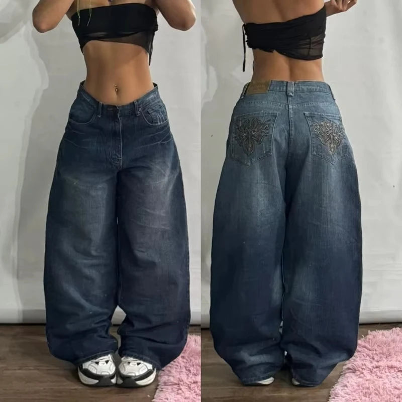 Zenvybe Baggy Jeans - Vintage Chic with Multiple Pockets