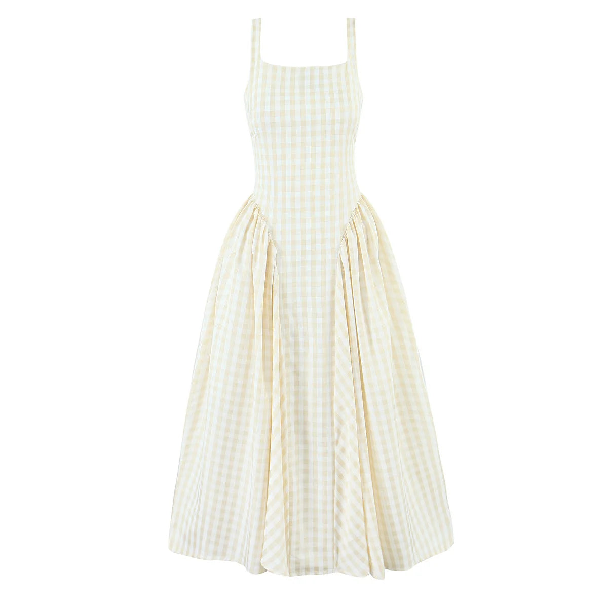 Elegant Plaid Lace-Up Midi Dress - Zenvybe