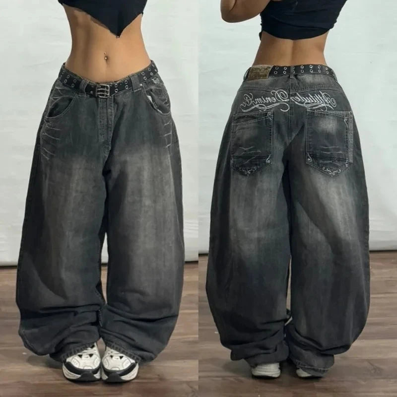 Zenvybe Baggy Jeans - Vintage Chic with Multiple Pockets