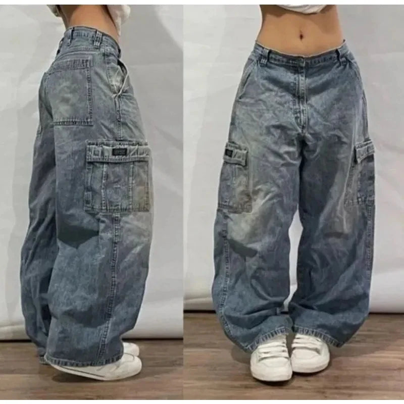 Zenvybe Baggy Jeans - Vintage Chic with Multiple Pockets