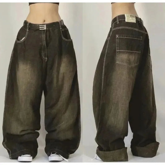 Zenvybe Baggy Jeans - Vintage Chic with Multiple Pockets