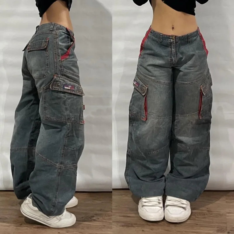 Zenvybe Baggy Jeans - Vintage Chic with Multiple Pockets